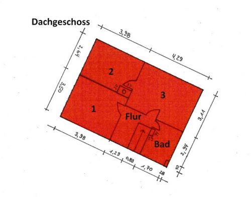 Skizze Aufmaß Dachgeschoss