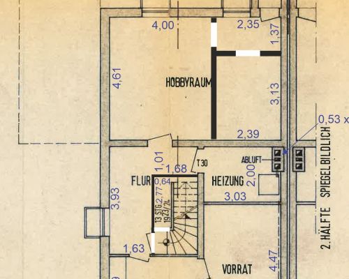 Zeichnung Kellergeschoss